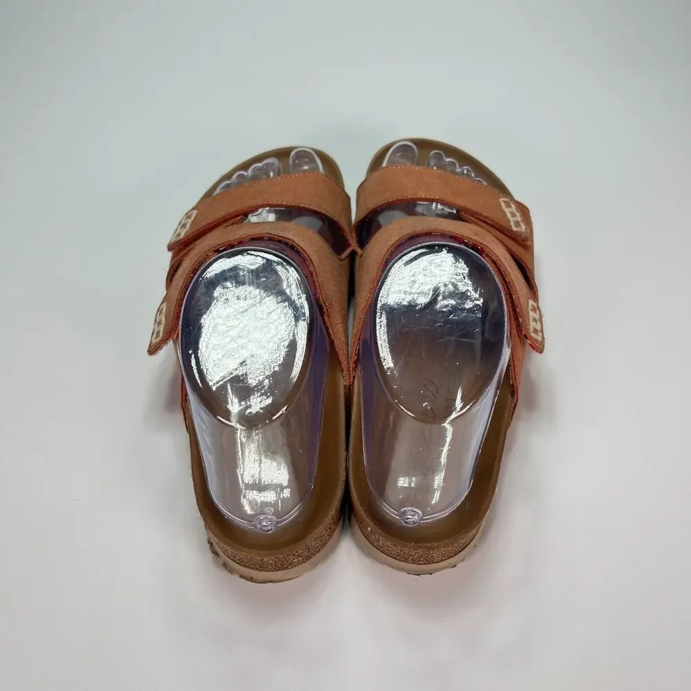 Skechers Luxe Brown Orange Open Toe Slip On Casual Slide Sandals Women's Size 6 - Picture 7 of 11